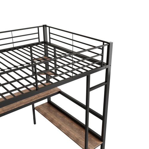 Hochbett aus Metall mit Bettrahmen-OKWISH