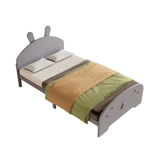 90*200cm Massivholzbett, Einzelbett, Flachbett, Bett in Hasenform