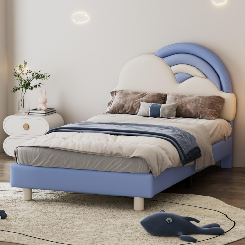 Bequemes Regenbogenwolken-Doppelbett am Bett-OKWISH