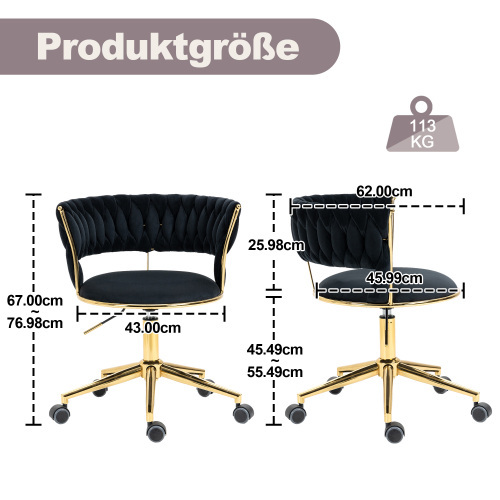 Bürostuhl aus weichem Samt-OKWISH