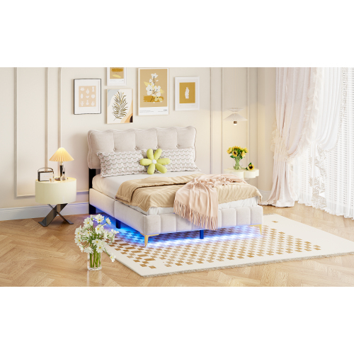 Bett mit Lattenrost und Samtbezug-OKWISH