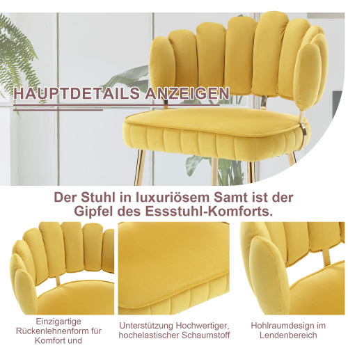 Esszimmerstuhl aus weichem Samt, 2er-Set-OKWISH