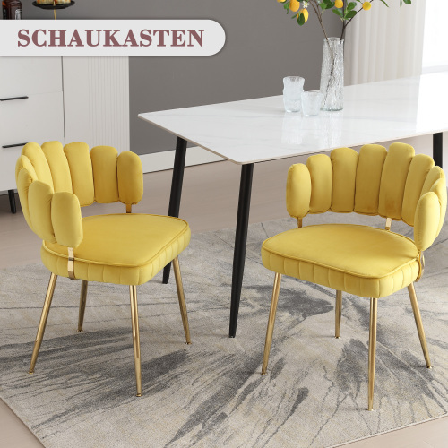 Esszimmerstuhl aus weichem Samt, 2er-Set-OKWISH