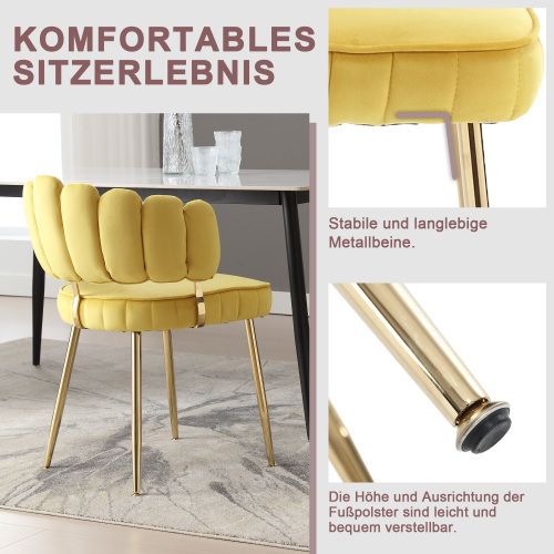 Esszimmerstuhl aus weichem Samt, 2er-Set-OKWISH