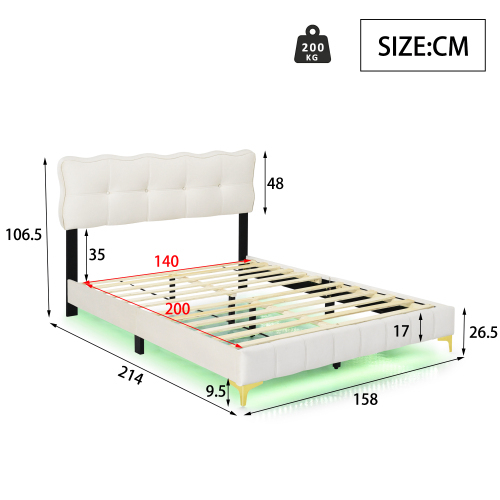 Bett mit Lattenrost und Samtbezug-OKWISH