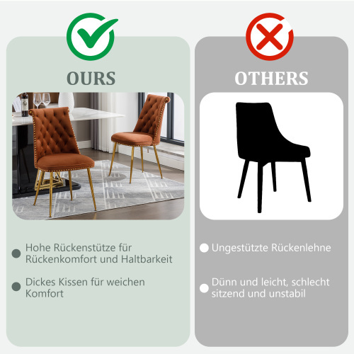 Moderner und einzigartiger Samtstuhl-OKWISH