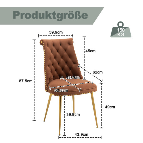 Moderner und einzigartiger Samtstuhl-OKWISH