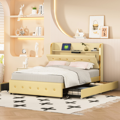 Doppelbett im Metallelement-Design-OKWISH