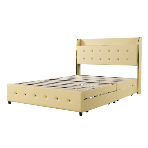 Doppelbett im Metallelement-Design-OKWISH