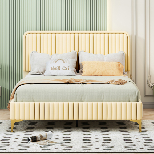 Gepolstertes Doppelbett mit Lattenrost-OKWISH