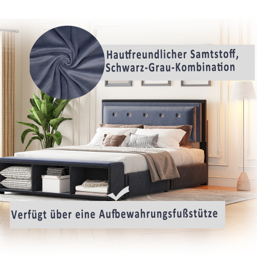 Höhenverstellbares Polsterbett mit Kopfteil-OKWISH