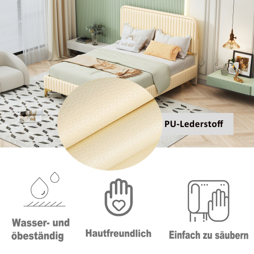 Gepolstertes Doppelbett mit Lattenrost-OKWISH