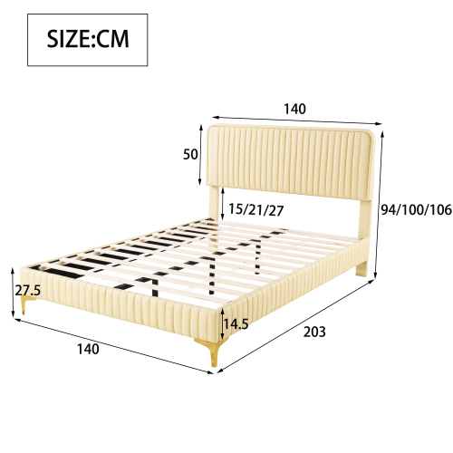 Gepolstertes Doppelbett mit Lattenrost-OKWISH