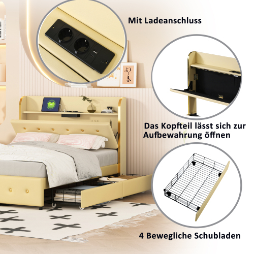 Doppelbett im Metallelement-Design-OKWISH