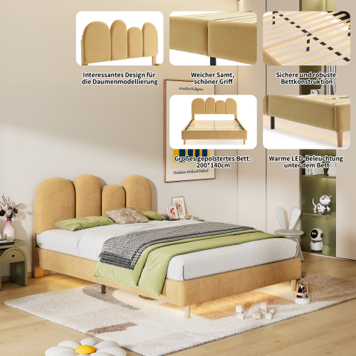 Daumenförmiges Nachttisch-Doppelbett-OKWISH