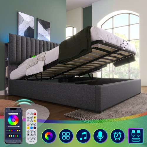 Polsterbett mit Stauraum, Doppelbett-OKWISH