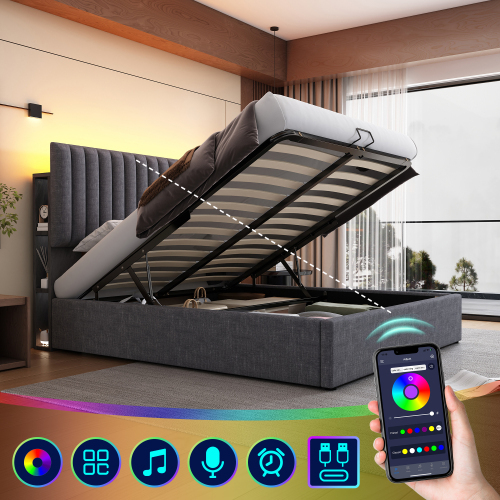 Polsterbett mit Stauraum, Doppelbett-OKWISH