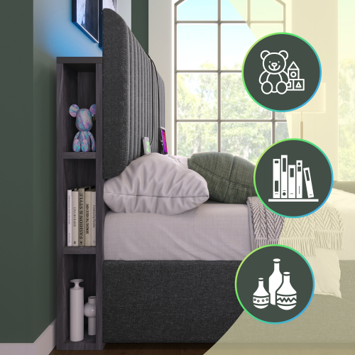 Polsterbett mit Stauraum, Doppelbett-OKWISH