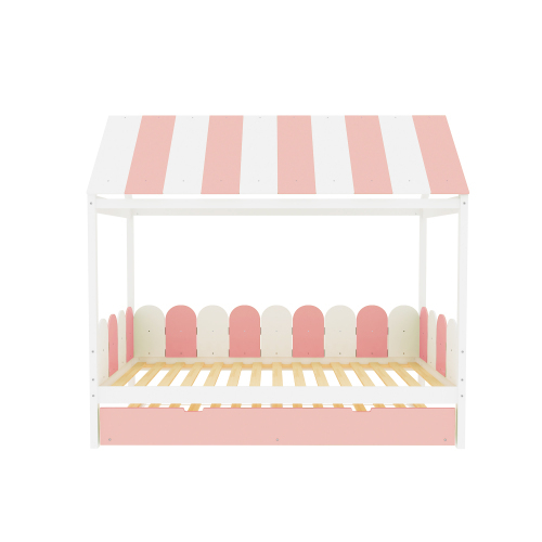 Kinderbett mit Himmel und Rückenlehne-OKWISH