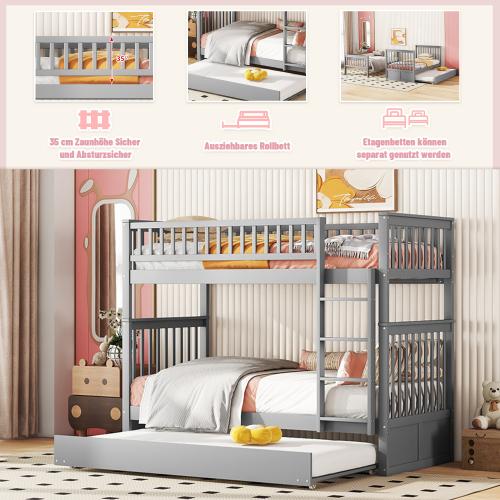 Etagenbett mit Ausziehbett-OKWISH