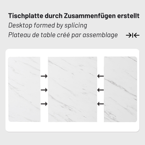 Rechteckiger Esstisch mit modernem Marmormuster-OKWISH