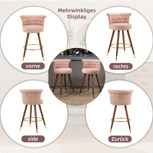 360° frei drehbarer Barhocker aus Samt-OKWISH