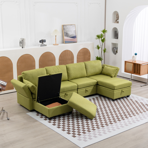 Weiches modulares U-förmiges Sofa mit Stauraumsofa-OKWISH