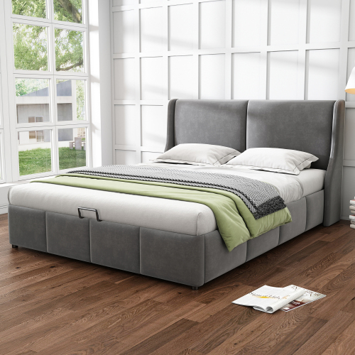 Polsterbett,Ohrform,Kissenkopfteil,Doppelbett,hydraulisches Funktionsbett