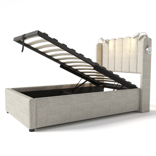 Gepolstertes Doppelbett mit Lattenrost-OKWISH