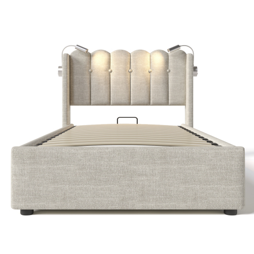 Gepolstertes Doppelbett mit Lattenrost-OKWISH