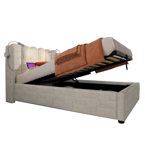 Gepolstertes Doppelbett mit Lattenrost-OKWISH