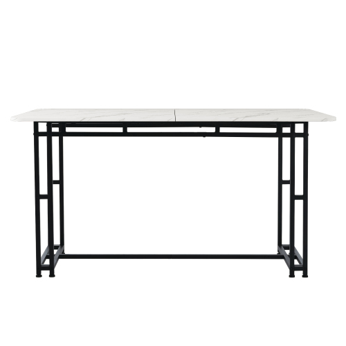 Rechteckiger, leichter Luxus-Esstisch mit Metallrahmen-OKWISH