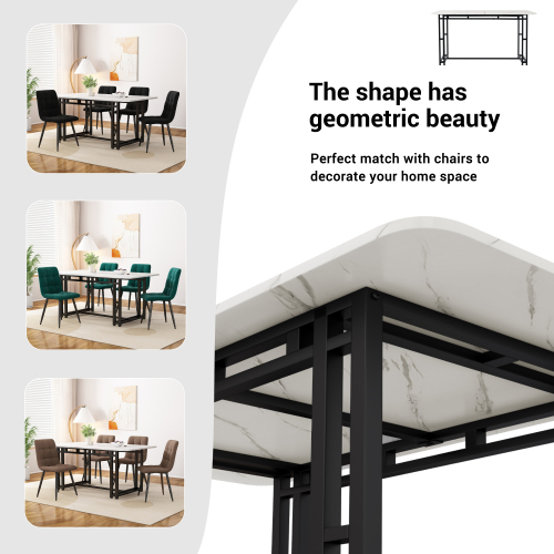 Schwarz Esstisch mit 4 Stühlen Set,Moderne Küche Esstisch Set, Schwarz Samt Esszimmerstühle