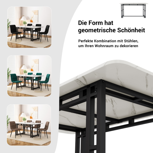 Schwarz Esstisch mit 4 Stühlen Set,Moderne Küche Esstisch Set, dunkelgrüner Samt Esszimmerstühle
