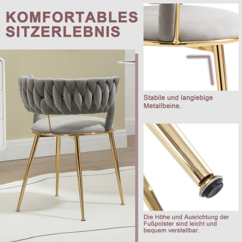 Esszimmerstuhl aus weichem Samt, 2er-Set-OKWISH
