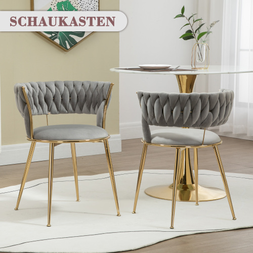 Esszimmerstuhl aus weichem Samt, 2er-Set-OKWISH