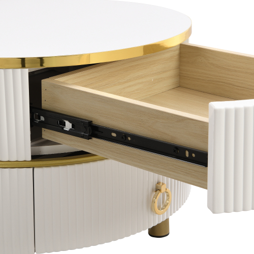 2-in-1 runder MDF-Couchtisch-OKWISH