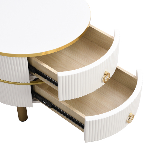 2-in-1 runder MDF-Couchtisch-OKWISH