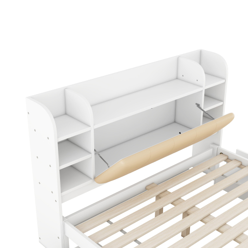 160*200cm Flachbett, teilweise aufklappbares Kopfteil, vier Schubladen, mehrere Staufächer