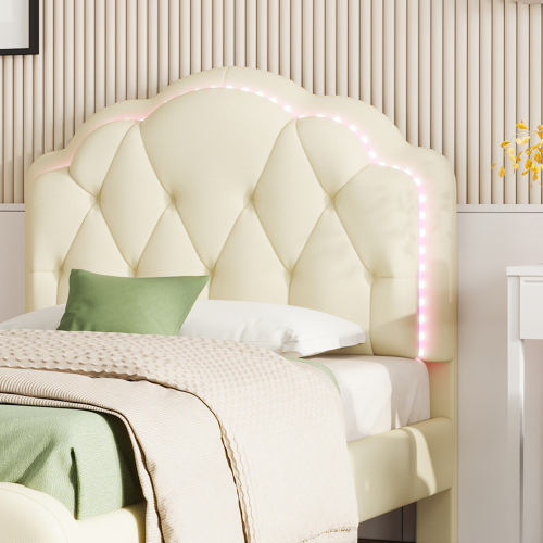 Polsterbett mit gewelltem Kopfteil-OKWISH