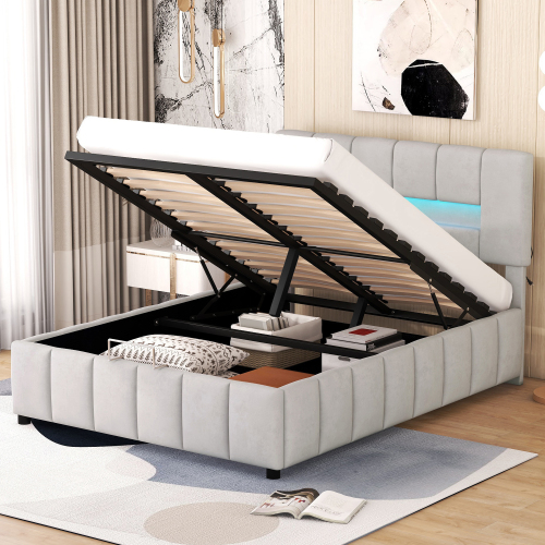 Modernes Doppelbett mit gepolstertem Bettrahmen-OKWISH
