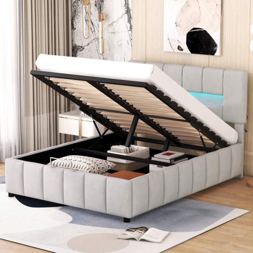 Modernes Doppelbett mit gepolstertem Bettrahmen-OKWISH
