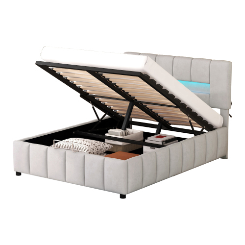 Modernes Doppelbett mit gepolstertem Bettrahmen-OKWISH