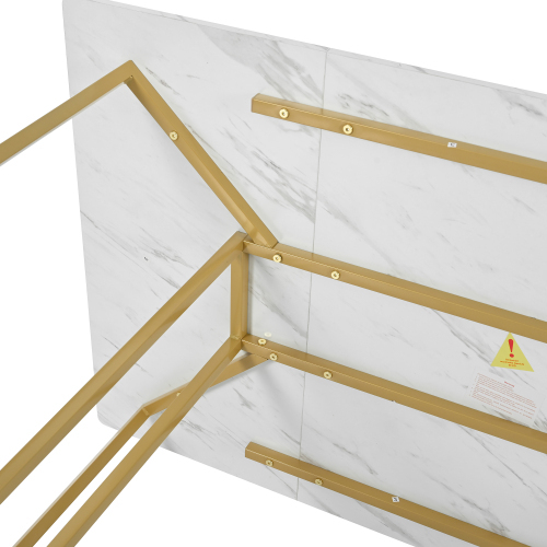 Einzigartiger rechteckiger Esstisch mit Metallgestell-OKWISH