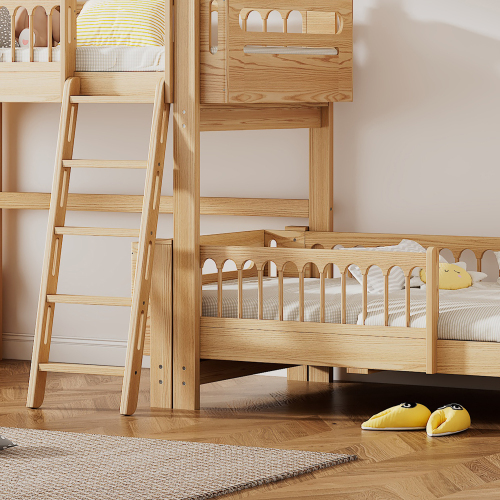 Anti-Fall-Kinderetagenbett aus Kiefernholz-OKWISH