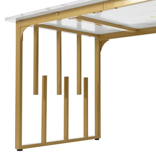 Einzigartiger rechteckiger Esstisch mit Metallgestell-OKWISH