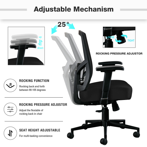 Ergonomischer Drehstuhl mit hoher Rückenlehne-OKWISH