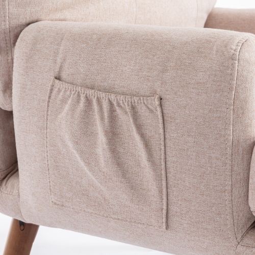 Loungesessel mit Fußstütze, Rückenlehne 10-stufig verstellbar, neigbar, Stuhl mit seitlicher Ablage 