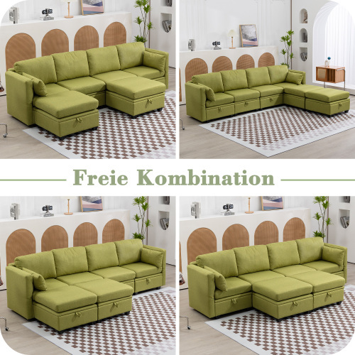 Weiches modulares U-förmiges Sofa mit Stauraumsofa-OKWISH