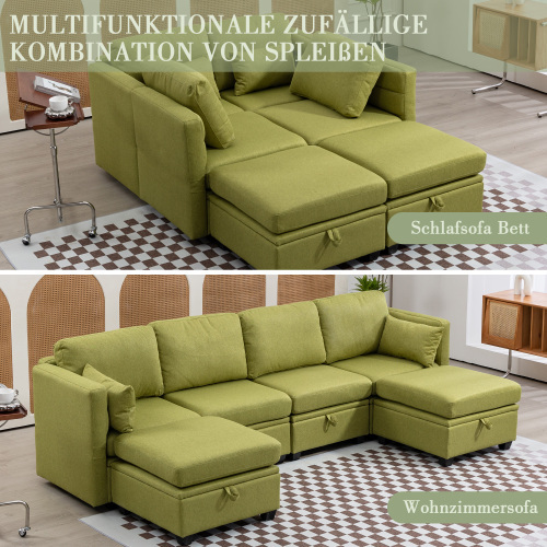 Weiches modulares U-förmiges Sofa mit Stauraumsofa-OKWISH